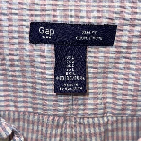Gap Mens Plaid Slim Fit Long Sleeve‎ Button Down Shirt Multicolor Large NWT - Picture 5 of 8